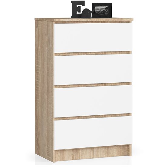 KOMODA K 60 cm 4 LADICE PK SONOMA / BIJELA