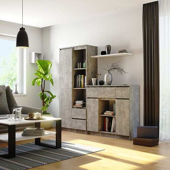 KOMODA K100 2D 3SZ 1P PK BETON