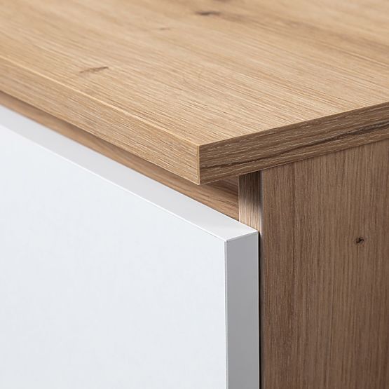 KOMODA K100 2D 3SZ PK HRAST ARTISAN / BIJELA