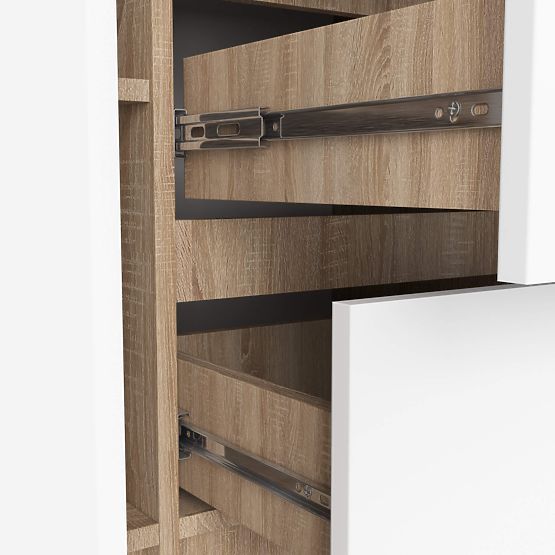 KOMODA K100 2D 3SZ PK HRAST SONOMA / BIJELA