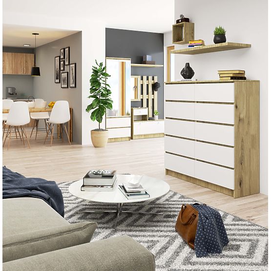 KOMODA K120 10SZ CLP PK HRAST ARTISAN / BIJELA