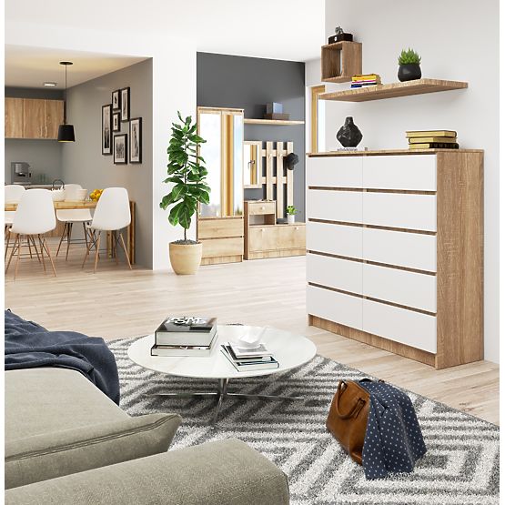 KOMODA K120 10SZ CLP PK HRAST SONOMA / BIJELA