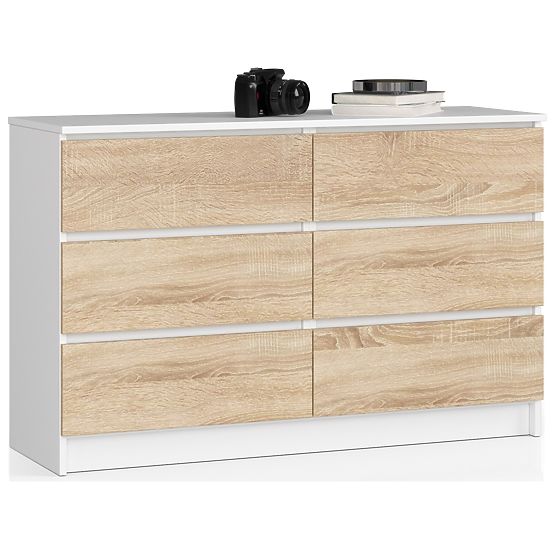KOMODA K120 6 LADICA CLP PK BIJELA / SONOMA