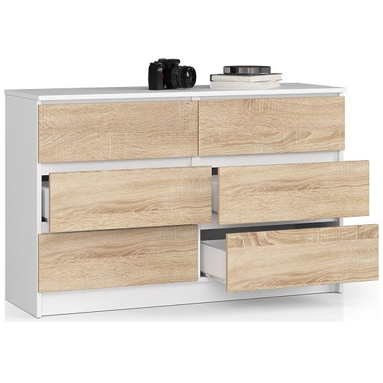 KOMODA K120 6 LADICA CLP PK BIJELA / SONOMA