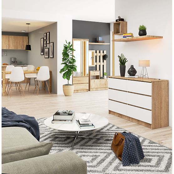 KOMODA K120 6SZ CLP PK HRAST SONOMA / BIJELA