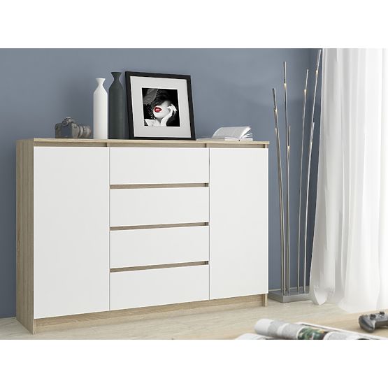KOMODA K140 2D 4SZ CLP PK HRAST SONOMA / BIJELA