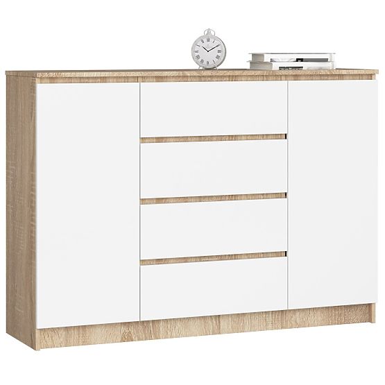KOMODA K140 2D 4SZ CLP PK HRAST SONOMA / BIJELA