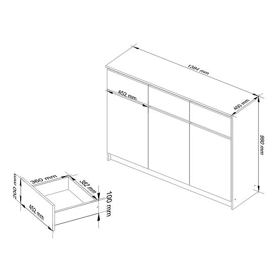 KOMODA K140 3D 3SZ CLP PK SONOMA / BIJELA