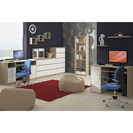 KOMODA K140 6 LADICA CLP HRAST SONOMA / BIJELA