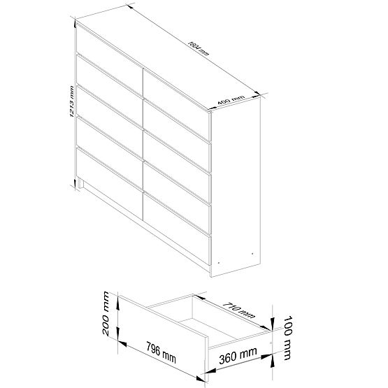 KOMODA K160 10SZ CLP PK BIJELA / SONOMA