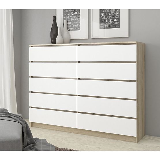 KOMODA K160 10SZ CLP PK HRAST SONOMA / BIJELA