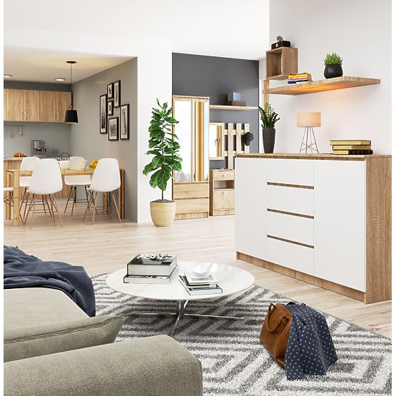 KOMODA K160 2D 4SZ CLP PK HRAST SONOMA / BIJELA