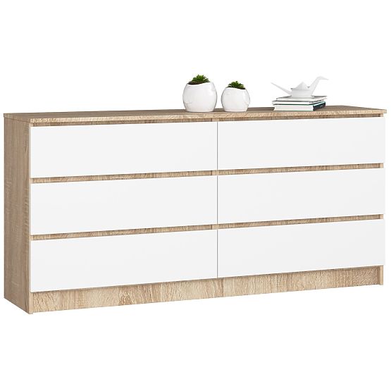 KOMODA K160 6SZ CLP PK HRAST SONOMA / BIJELA