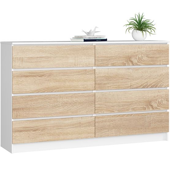 KOMODA K160 8SZ CLP PK BIJELA / HRAST SONOMA