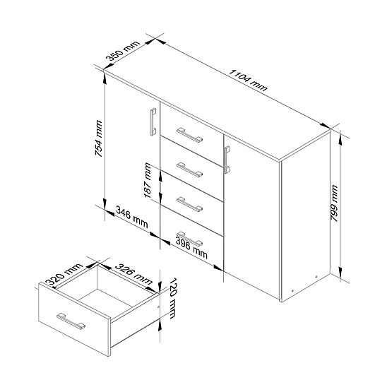 KOMODA K45 PK BIJELA / GRAFITNO SIVA