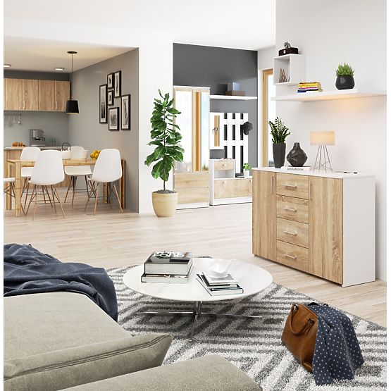 KOMODA K45 PK BIJELA / HRAST SONOMA