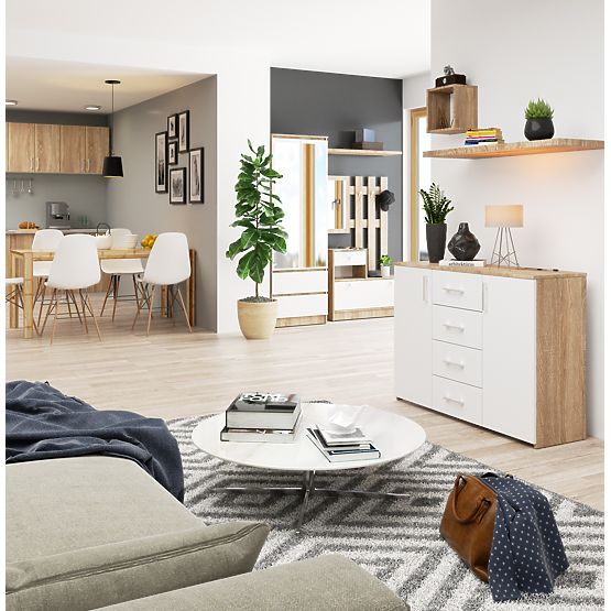 KOMODA K45 PK HRAST SONOMA / BIJELA