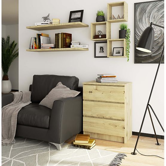 KOMODA K60 3 LADICE CLP PK HRAST ARTISAN