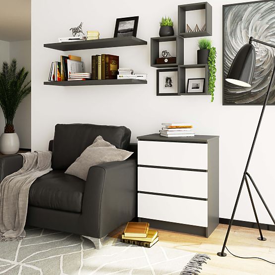 KOMODA K60 3SZ CLP GRAFIT SIVA / BIJELA