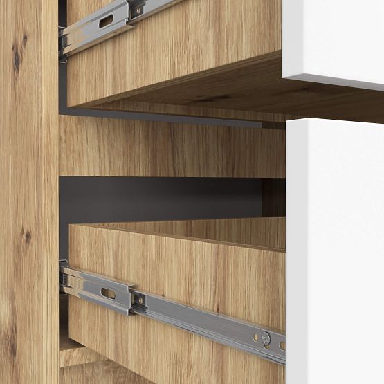 KOMODA K60 4 LADICE PK HRAST ARTISAN / BIJELA