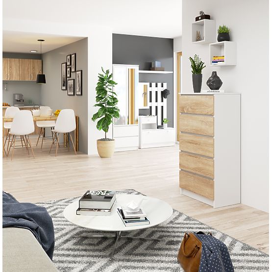 KOMODA K60 5 LADICA CLP PK BIJELA / SONOMA