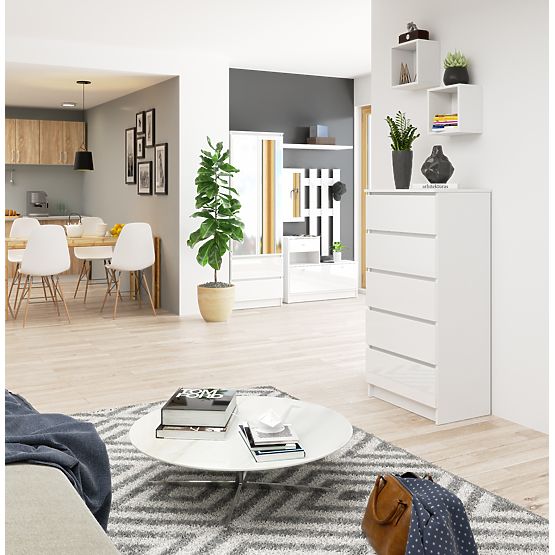 KOMODA K60 5 LADICA CLP PK BIJELI SJAJ