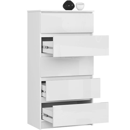 KOMODA K60 5 LADICA CLP PK BIJELI SJAJ