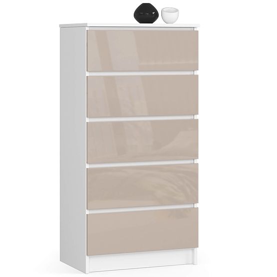 KOMODA K60 5 LADICA CLP PK CAPPUCCINO VISOKI SJAJ