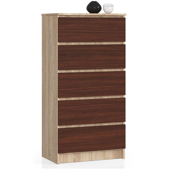 KOMODA K60 5 LADICA CLP PK HRAST SONOMA / WENGE