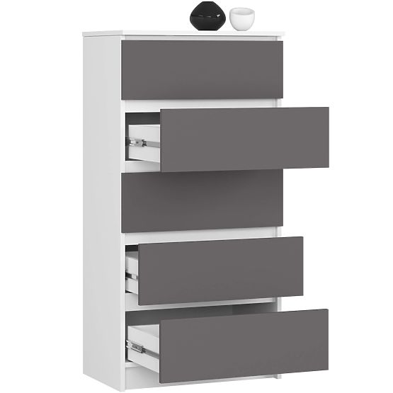 KOMODA K60 5SZ CLP PK BIJELA / SIVA