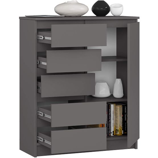 KOMODA K80 1D 5SZ PK GRAFIT SIVA