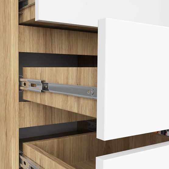 KOMODA K80 1D 5SZ PK HRAST ARTISAN / BIJELA