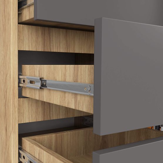 KOMODA K80 1D 5SZ PK HRAST ARTISAN / GRAFIT SIVA