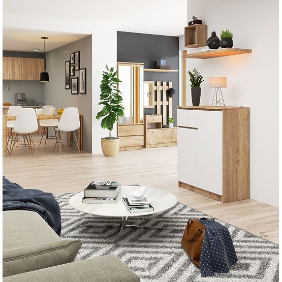 KOMODA K80 2D 1SZ CLP PK HRAST SONOMA / BIJELA