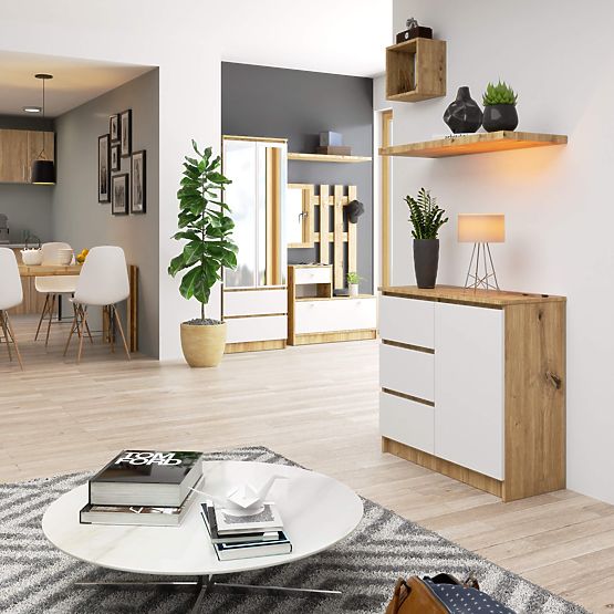 KOMODA K80 JERRY 1D 3SZ PK HRAST ARTISAN / BIJELA