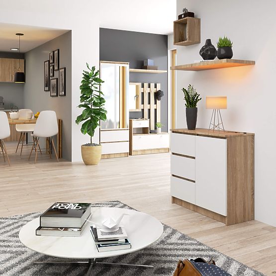 KOMODA K80 JERRY 1D 3SZ PK HRAST SONOMA / BIJELA