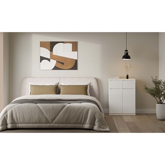 Komoda Malwa 2DD2S Ormar 2 Vrata 2 Ladice za Dnevni Boravak BIJELA