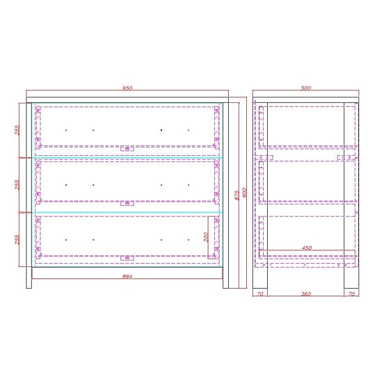 Komoda Manhattan - šedá