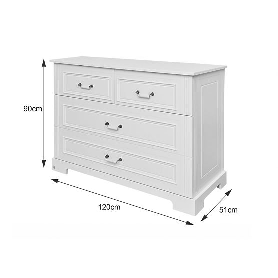 Komoda s 4 ladice Ines White