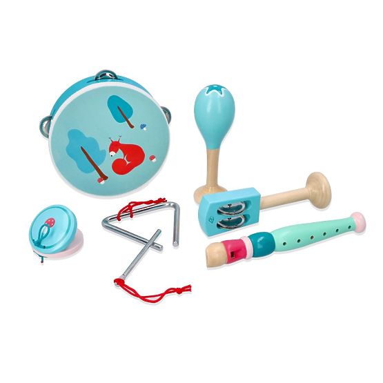 Komplet glazbenih instrumenata s vjevericom