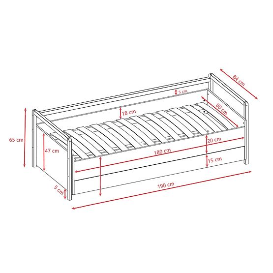 Krevet s uzglavljem Viktor 180 x 80 - bijeli