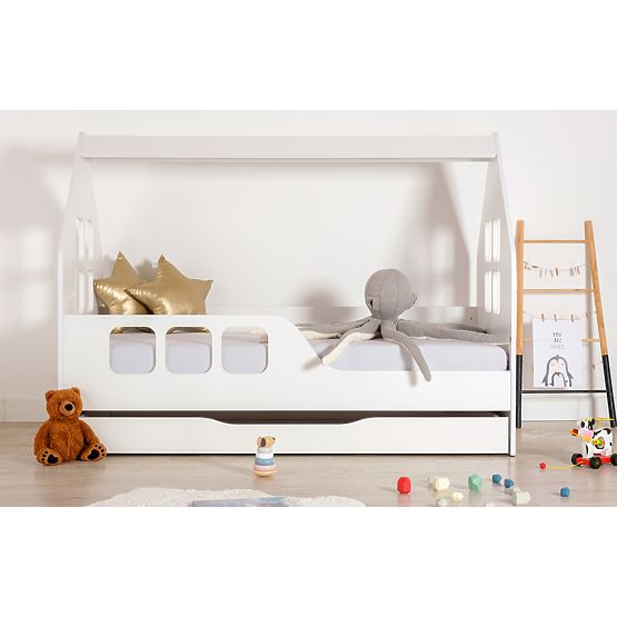 Krevet u obliku kućice Woody 160 x 80 cm - bijela