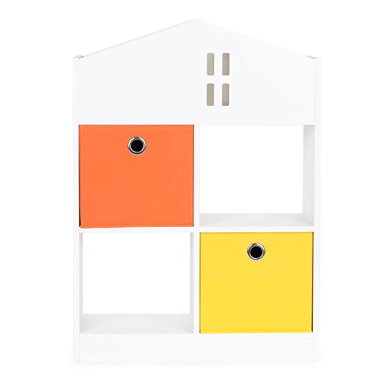 Kućna biblioteka s kutijama za pohranu