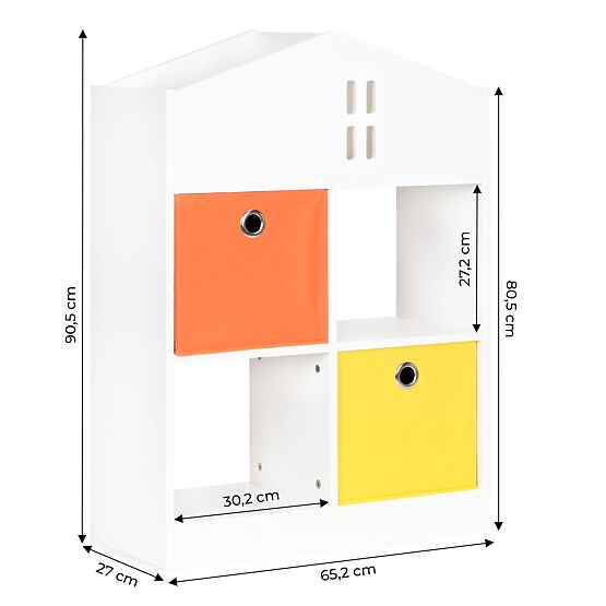 Kućna biblioteka s kutijama za pohranu