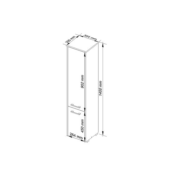 KUPAONSKI ORMARIĆ FIN STUP 30 2D 140cm BIJELA