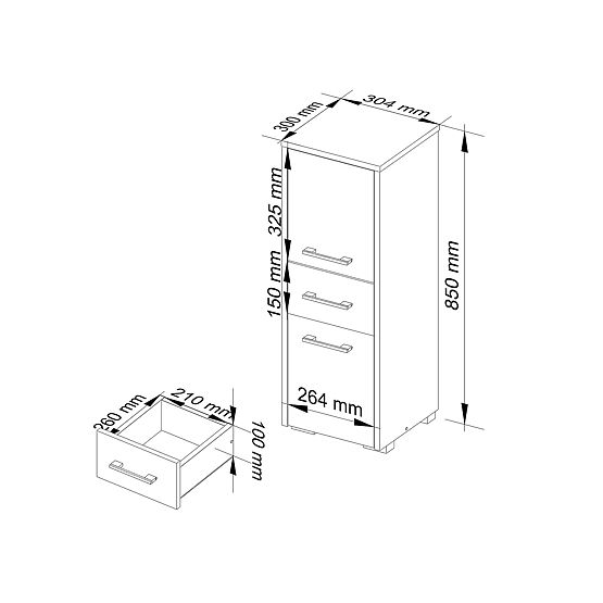 KUPAONSKI ORMARIĆ FIN STUP 30 2D 1SZ 85cm BIJELA