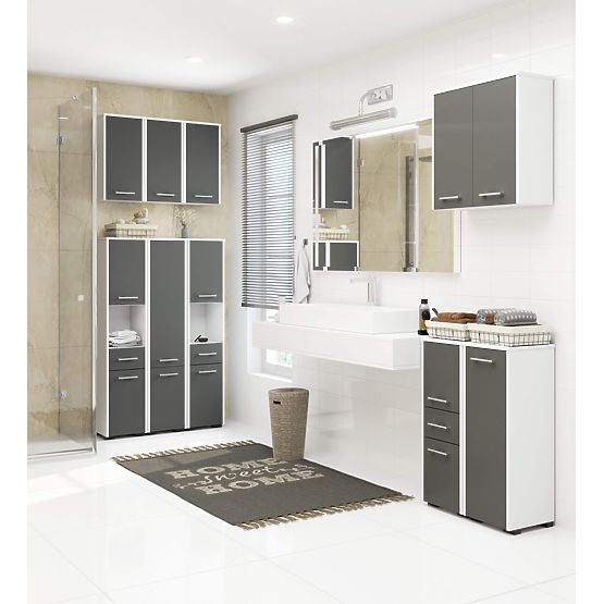 KUPAONSKI ORMARIĆ FIN STUPAC 30 2D 1SZ 85cm PK BIJELA / SIVA