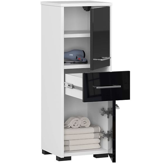 KUPAONSKI ORMARIĆ FIN STUPAC 30 2D 1SZ 85cm PK CRNI SJAJ