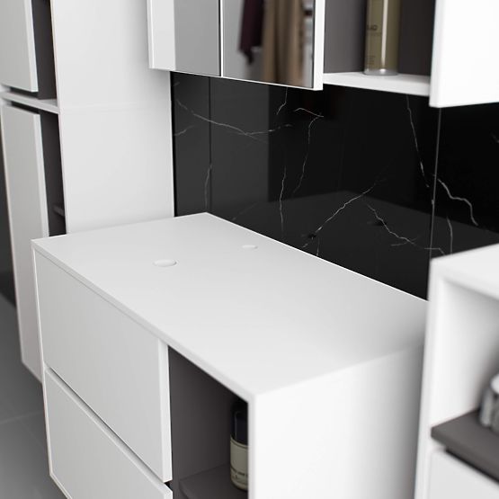 KUPAONSKI ORMARIĆ ISPOD UMIVAONIKA S OTVORIMA VAMI W90 UM 2SZ 2P BIJELA / GRAFITNO SIVA