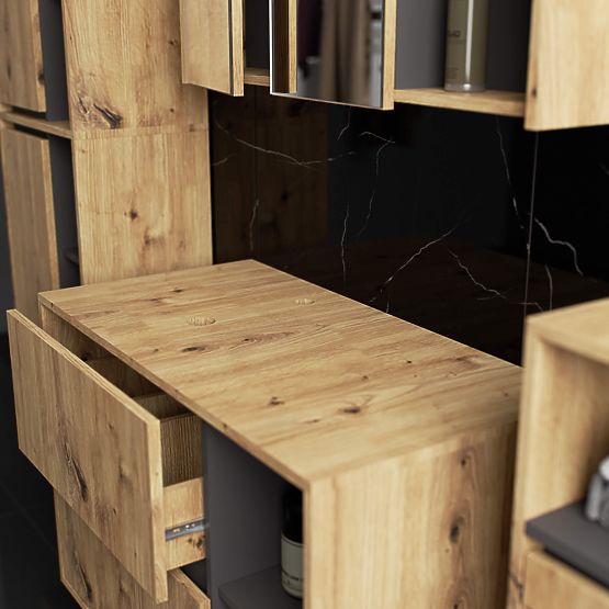 KUPAONSKI ORMARIĆ ISPOD UMIVAONIKA S OTVORIMA VAMI W90 UM 2SZ 2P HRAST ARTISAN / GRAFITNO SIVA